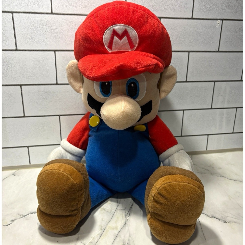 Nintendo Super Mario Mario 18" Plush Stuffed Animal Vel-cro Back Storage Pocket